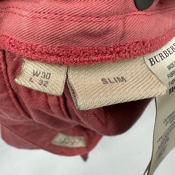 Burberry Brit Men's Slim Fit Salmon Pink Jeans – Size 30x32, Stylish & Modern - Picture 5 of 9